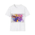 Colorful Spyro watercolor tee, charcoal S, cotton crew neck DTG.