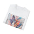 Charcoal Bohemian feather design cotton t-shirt with crew neck for summer