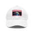 Labrador Love Baseball Cap in White with Light Brown Rectangle Patch