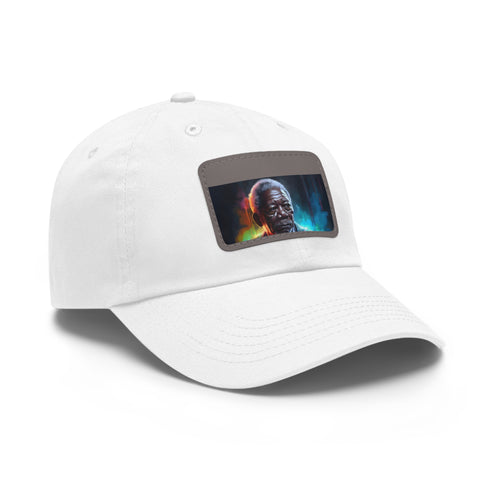 Morgans Neon Dreams Cotton Hats in White with Rectangle Patch