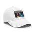 Morgans Neon Dreams Cotton Hats in White with Rectangle Patch