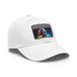 Morgans Neon Dreams Cap in White with Light Brown Patch & Rectangle