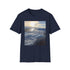 Charcoal cotton crew neck T-shirt with Antarctic iceberg design