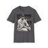 Charcoal crew neck cotton t-shirt with Babe Ruth watercolor design
