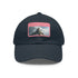 Olympian Summit Snapback hat in white with light brown patch.