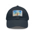 Empire State Skyline watercolor hat, white light brown patch, unisex.
