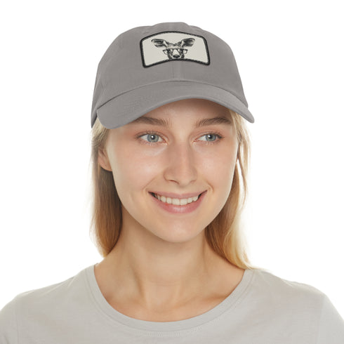 Kangaroo Cool Hipster Cap with Glasses, White Rectangle Unisex Hat