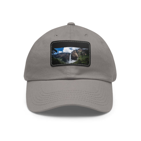 Angel Falls Adventure Cap in White with Light Brown Patch.