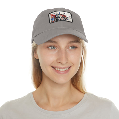 American flag baseball cap with unique sketch design in white.