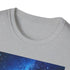 Charcoal cotton crew neck T-shirt with celestial Milky Way painting design
