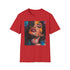 Charcoal cotton crew neck T-shirt with vibrant Kylie Jenner portrait print