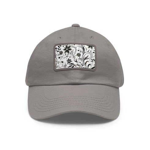 Monochrome Madness Baseball Cap in White with Light Brown Rectangle Patch