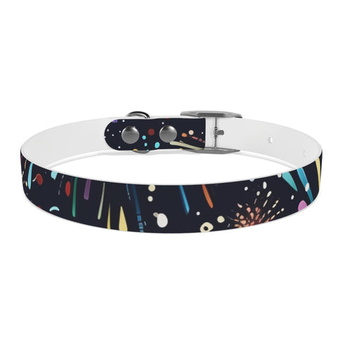 Vibrant Fireworks Dog Collar in M Black Onyx for Festive Pets