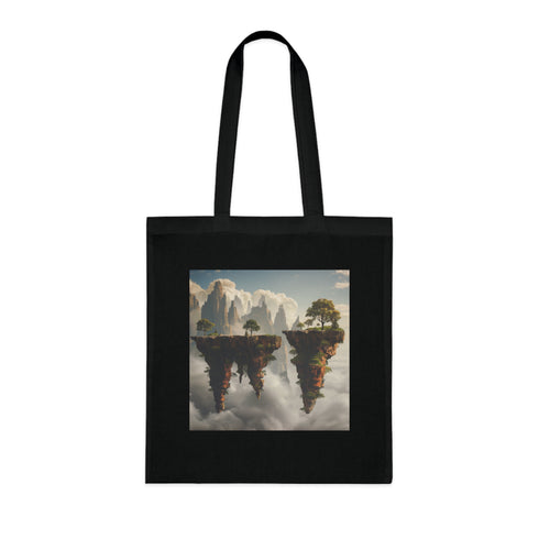 Floating Dreamscapes Tote Bag - Black Cotton DTG Tote Bag