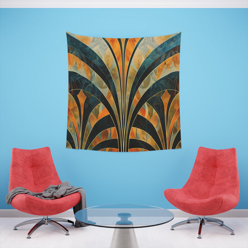 Geometric Glamour: An Art Deco Tapestry | Wall Tapestry | All Over Print, AOP, Decor, Halloween, Home & Living, Home Decor, Indoor, Spring Essentials, Sublimation, Tapestry | Prints with Passion