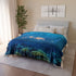 Sunken City Glowing through Coral Reef Plush Fleece Throw Blanket