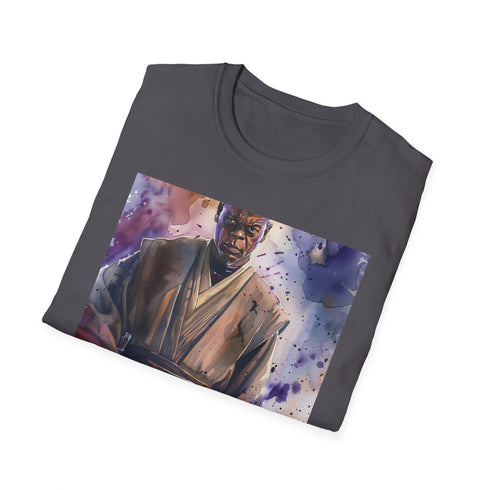 Charcoal T-shirt with Mace Windu illustration in comfortable cotton fabric