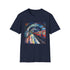 Charcoal watercolor Tube station t-shirt with a vibrant crew neck design