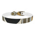 Abstract art deco patterned dog collar in black onyx for medium dogs.