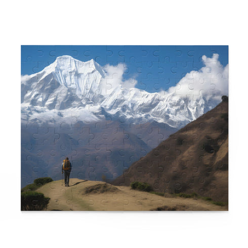 Annapurna Trekking Jigsaw Puzzle depicting Nepal's scenic beauty on a trail.