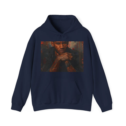 Navy Usher Art Hoodie for Men and Women, Regular Fit.