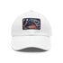 London Underground watercolor baseball cap with light brown rectangle patch.