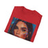 Charcoal cotton T-shirt with vibrant Kendall Jenner portrait in summer-ready crew neck design