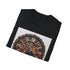 Charcoal steampunk t-shirt with intricate clockwork design on soft cotton fabric