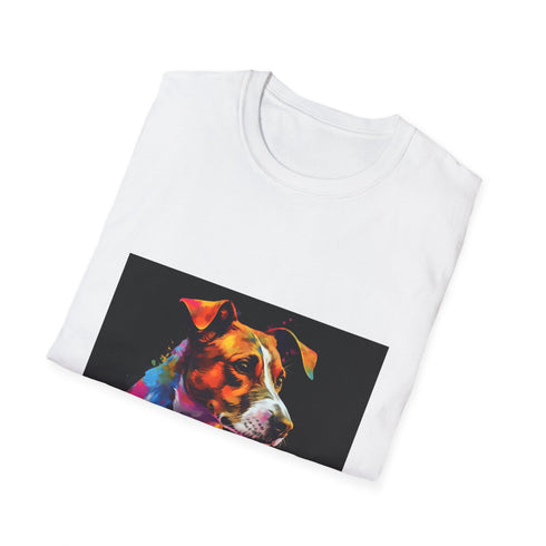 Playful Charcoal Jack Russell Terrier T-shirt for Men and Women