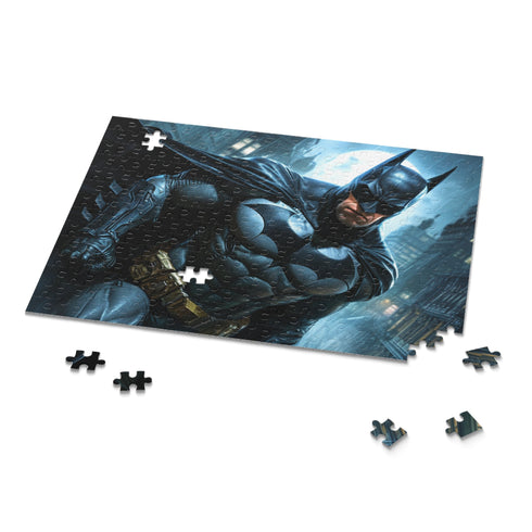 Batman Gotham City Puzzle, 120 pcs jigsaw, featuring iconic Dark Knight scenes.