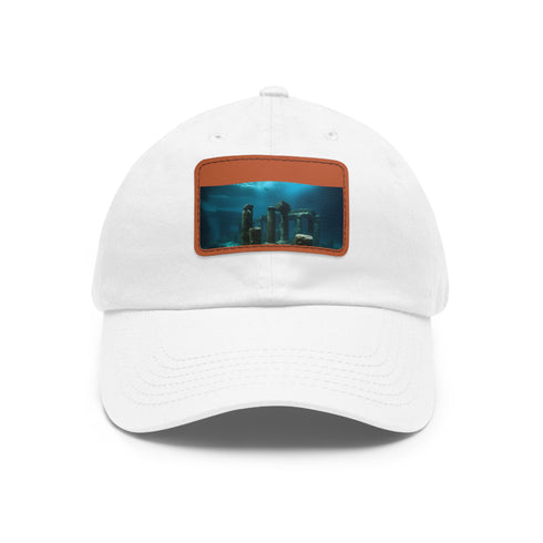 Lost City Explorer Cap in white with light brown patch, unisex style.