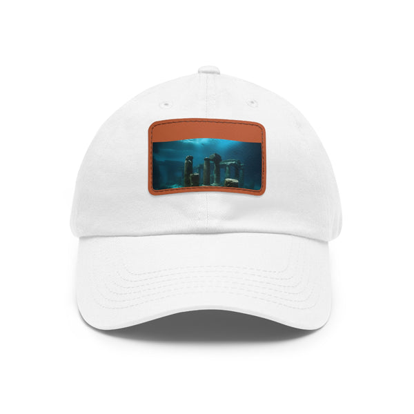 Lost City Explorer Cap in white with light brown patch, unisex style.