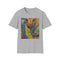 Charcoal cotton t-shirt featuring vivid majestic cobra design with intricate details
