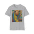 Charcoal cotton t-shirt featuring vivid majestic cobra design with intricate details
