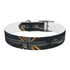 Stylish black onyx dog collar with artisan tiles pattern for medium dogs.