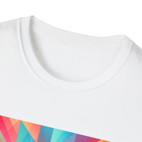 Charcoal cotton T-shirt with abstract geometric pattern regular fit for summer