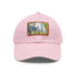 Central Park watercolor baseball cap with light brown rectangle patch.