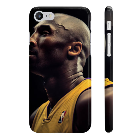 Glossy black phone case with Kobe's signature shoe design.