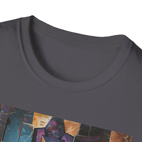 Charcoal cotton T-shirt with vibrant Galactus illustration captivating summer style