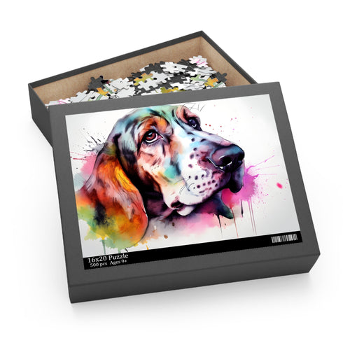 Basset Hound puzzle with charming dog design, perfect for animal lovers.