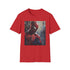 Charcoal crew neck cotton T-shirt featuring vibrant Spider-Man portrait