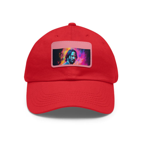 Neon Dreams Keanu Reeves Watercolor Baseball Cap White Rectangle Unisex Cotton