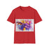 Colorful watercolor Spyro tee in charcoal, size S.