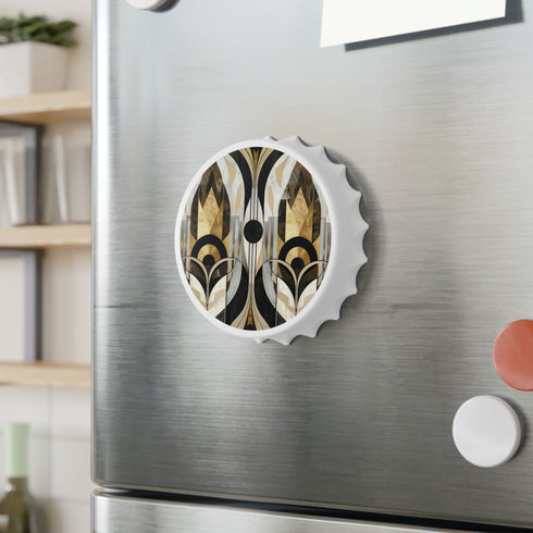 Abstract white art deco bottle opener for home & kitchen accessories.