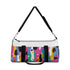 Abstract bright duffel bag with bold colorful seamless pattern for travel.