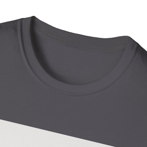 Charcoal cotton crew neck t-shirt with minimalist mountain sunrise design