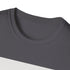 Charcoal cotton crew neck t-shirt with minimalist mountain sunrise design