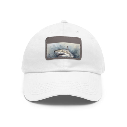 Ocean Predator Snapback Cap in White with Light Brown Patch