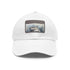 Ocean Predator Snapback Cap in White with Light Brown Patch