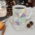 Chic geometric ceramic coffee mug for morning caffeine fix.